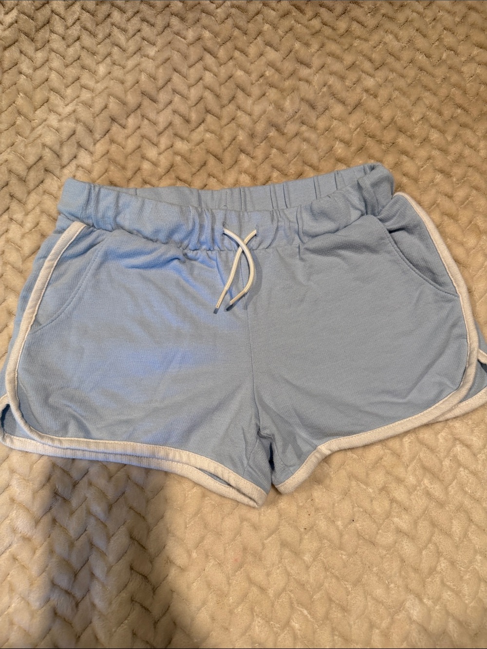 Old Navy Light Blue Girls' Athletic Shorts with White Trim